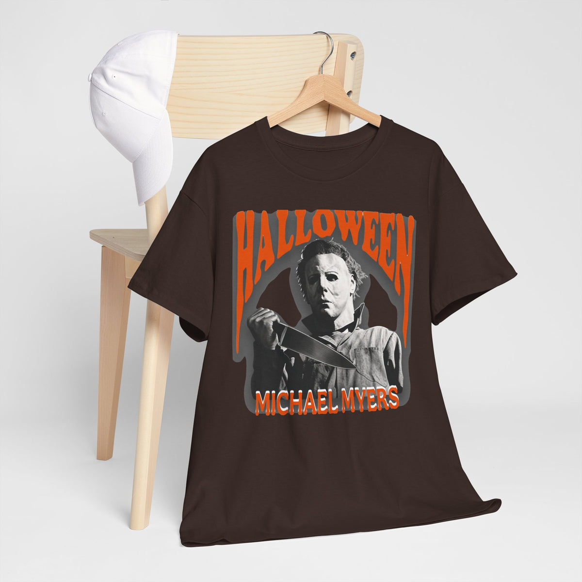 Halloween Horror Tee — Michael Myers Mask Graphic Shirt