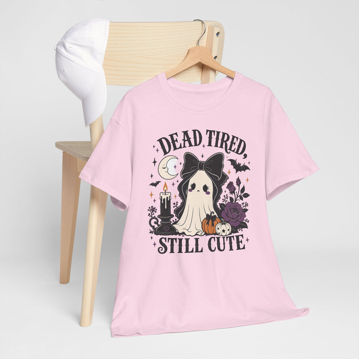 Dead, Tired, Still Cute Ghost Dog T-Shirt — Halloween Cute Gothic Tee