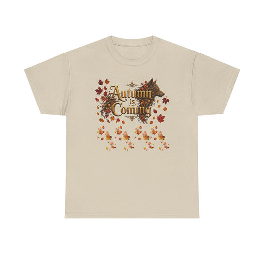 Autumn Is Coming Tee — Vintage Fall Leaves Shirt for Cozy Seasonal Style