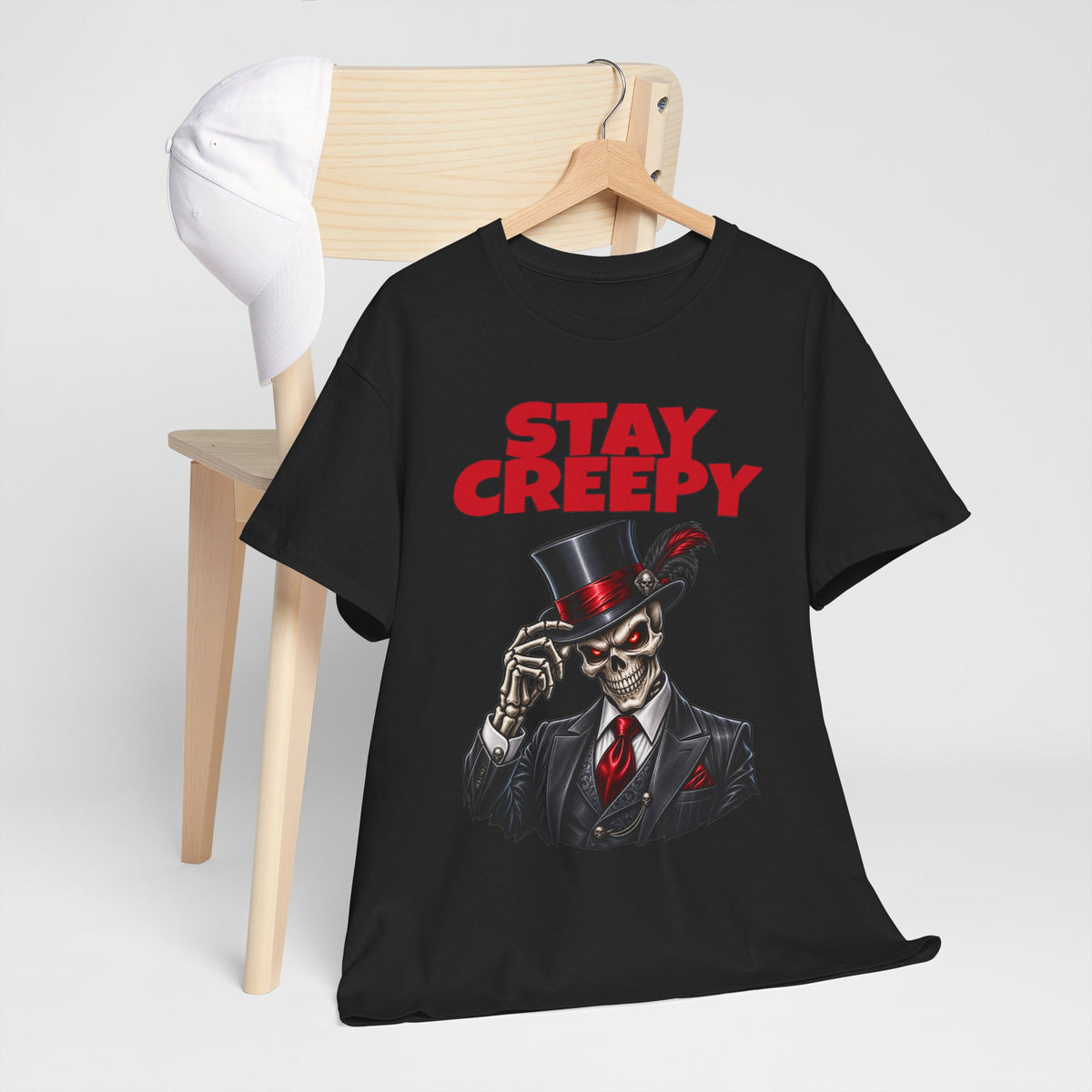 Stay Creepy Skeleton Gentleman T-Shirt — Gothic Halloween Horror Tee