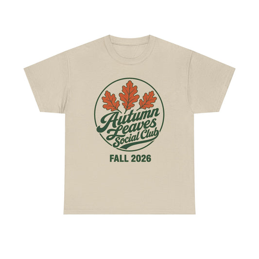 Autumn Leaves Social Club Tee — Fall 2026 Vintage Leaf Graphic T-Shirt