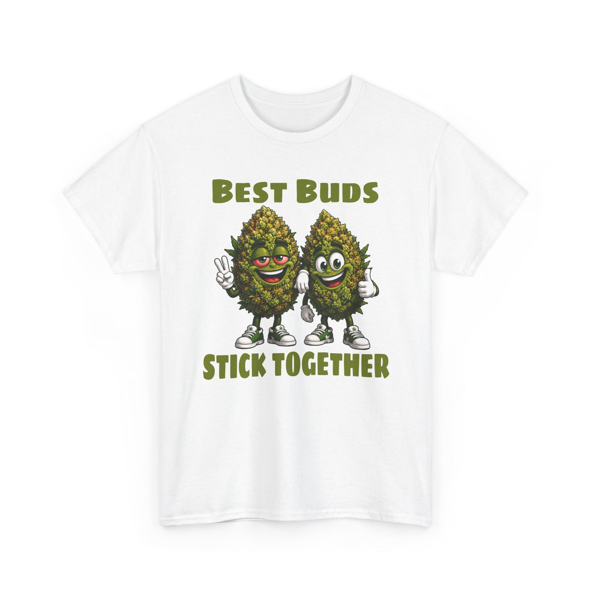 Best Buds Stick Together Tee - Funny Cannabis Bud Friends T-Shirt