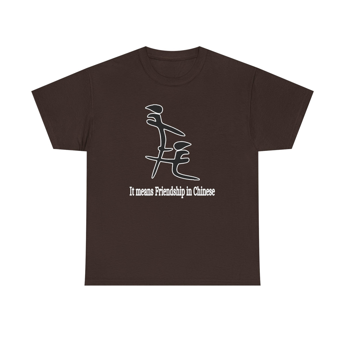 T-Shirt — "It Means Friendship in Chinese" Minimal Line Art Tee