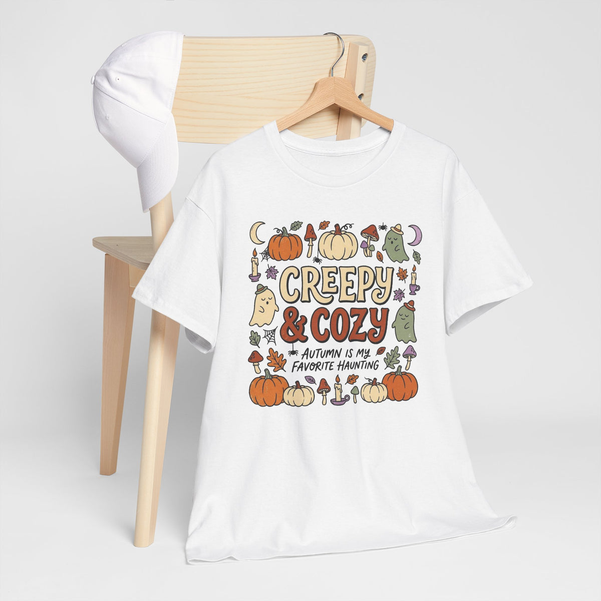 Creepy & Cozy Autumn Tee – Cute Halloween Pumpkin Ghost Fall Shirt