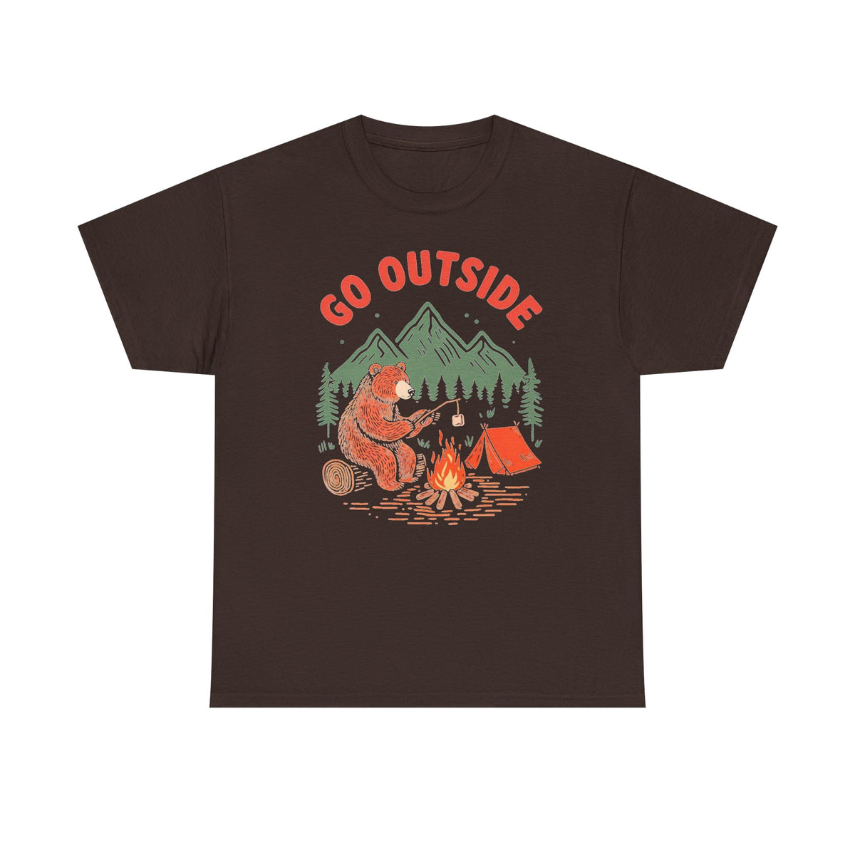 Go Outside Camping T-Shirt — Bear by Campfire Graphic Tee
