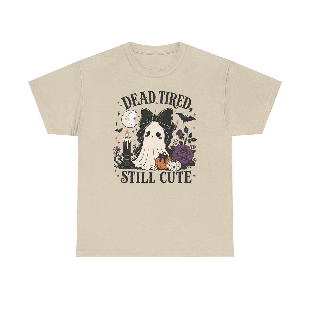 Dead, Tired, Still Cute Ghost Dog T-Shirt — Halloween Cute Gothic Tee