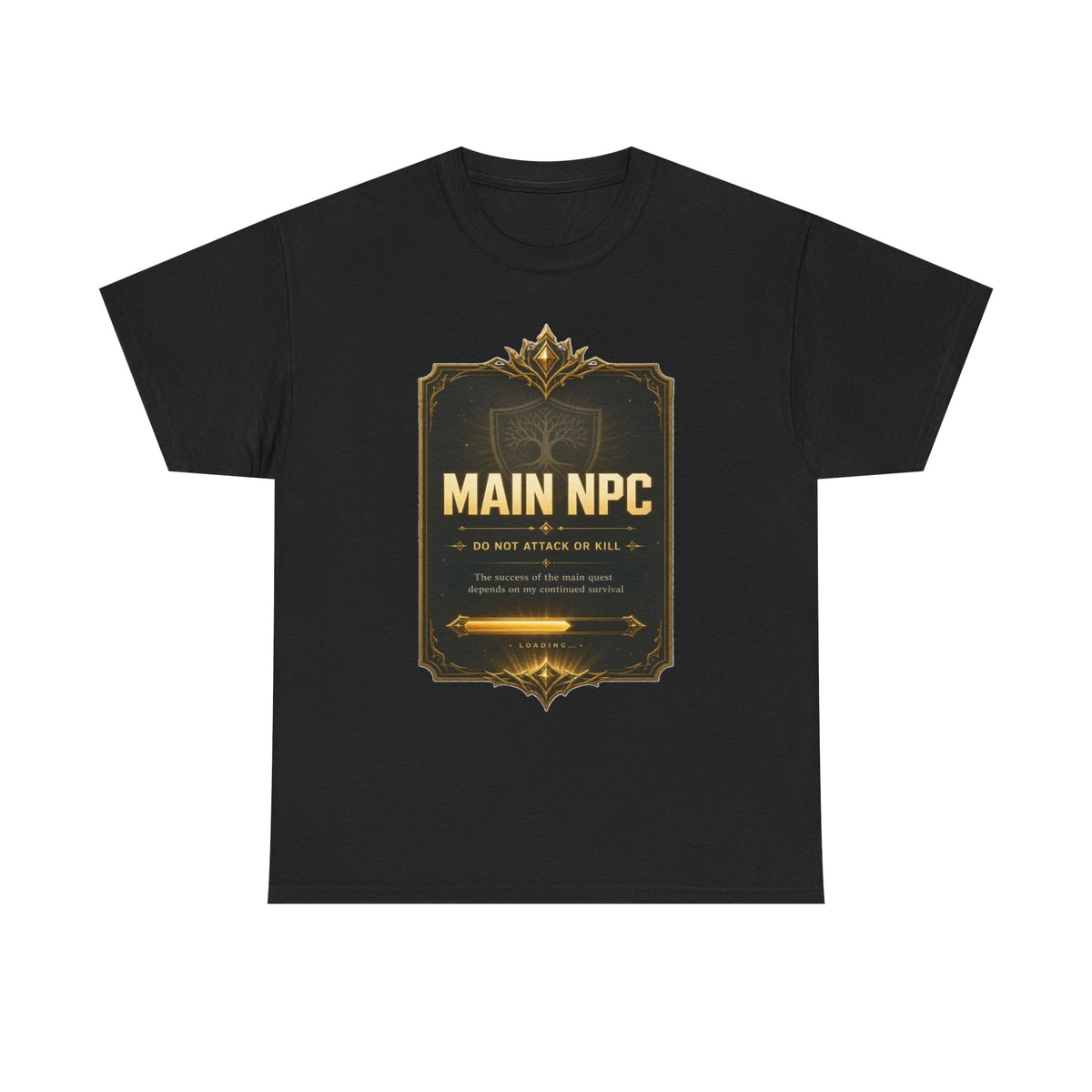 Main NPC T-Shirt — Retro RPG Gaming Tee ("Do Not Attack or Kill")