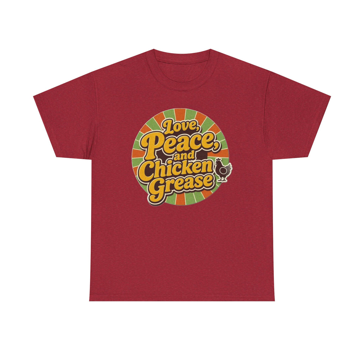 Love, Peace and Chicken Grease Retro T-Shirt