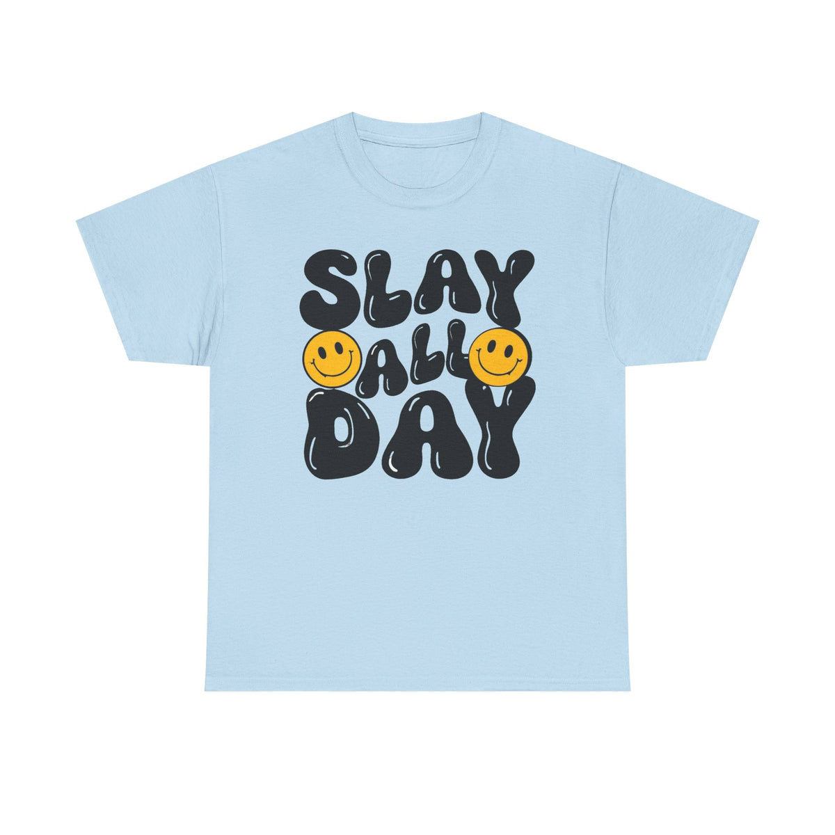 Slay All Day Graphic Tee — Retro Smiley Statement T-Shirt