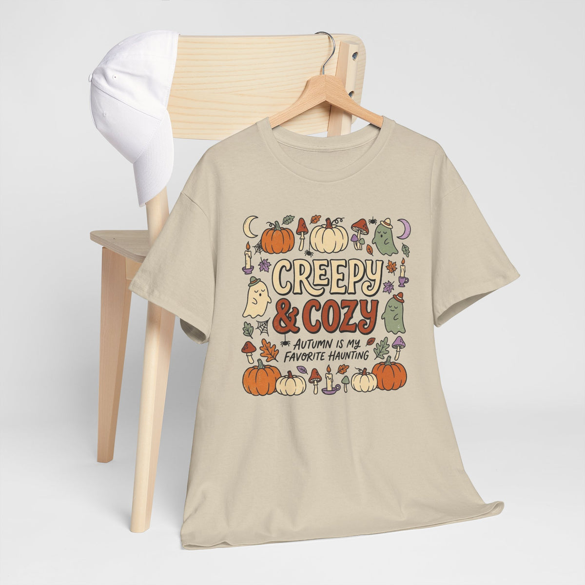 Creepy & Cozy Autumn Tee – Cute Halloween Pumpkin Ghost Fall Shirt