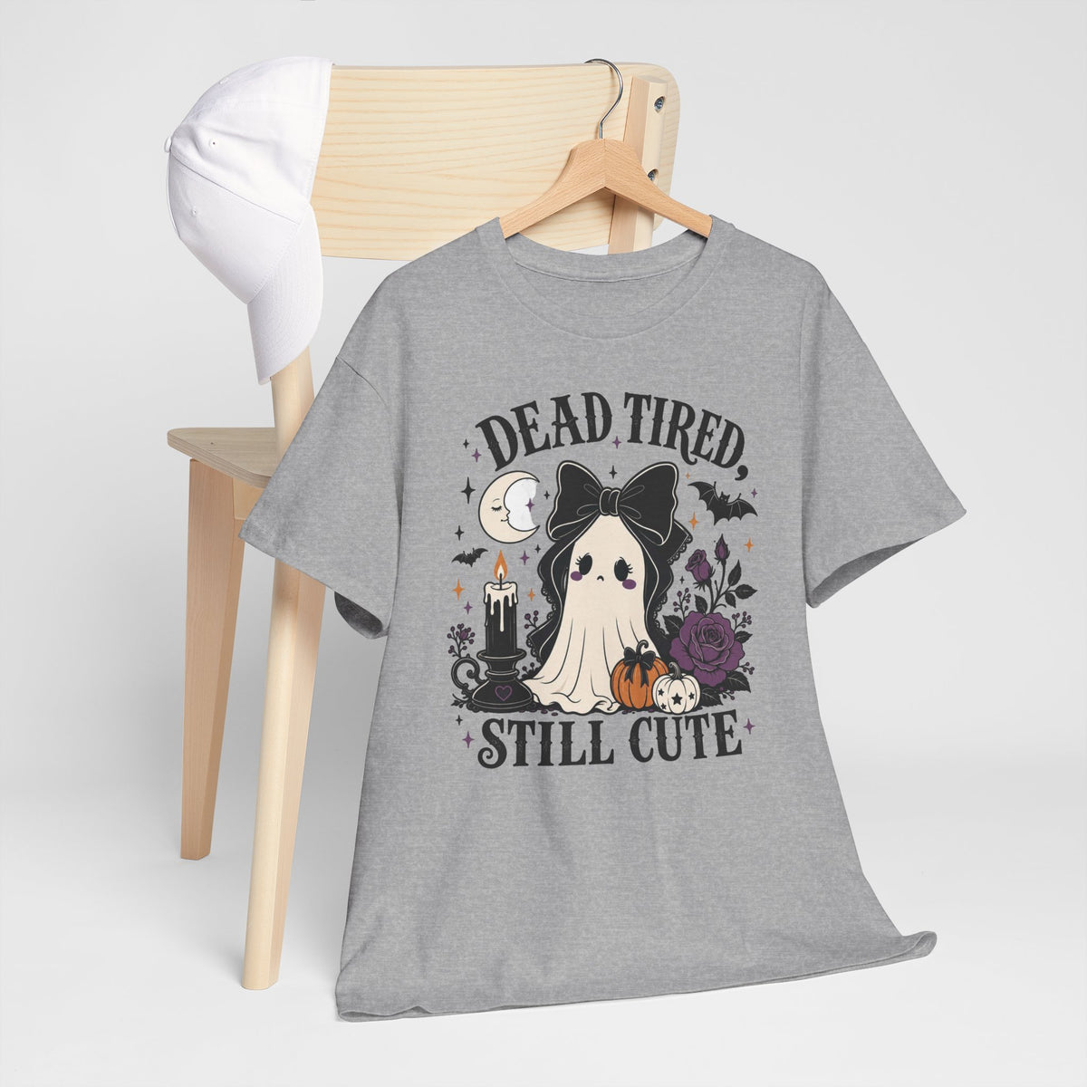 Dead, Tired, Still Cute Ghost Dog T-Shirt — Halloween Cute Gothic Tee