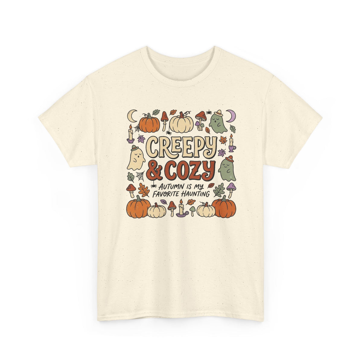 Creepy & Cozy Autumn Tee – Cute Halloween Pumpkin Ghost Fall Shirt