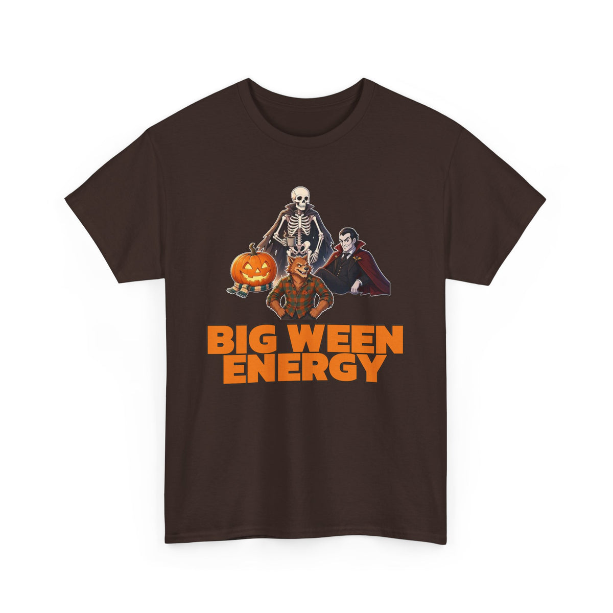 Big Ween Energy Halloween T‑Shirt — Skeleton, Pumpkin & Vampire Graphic Tee