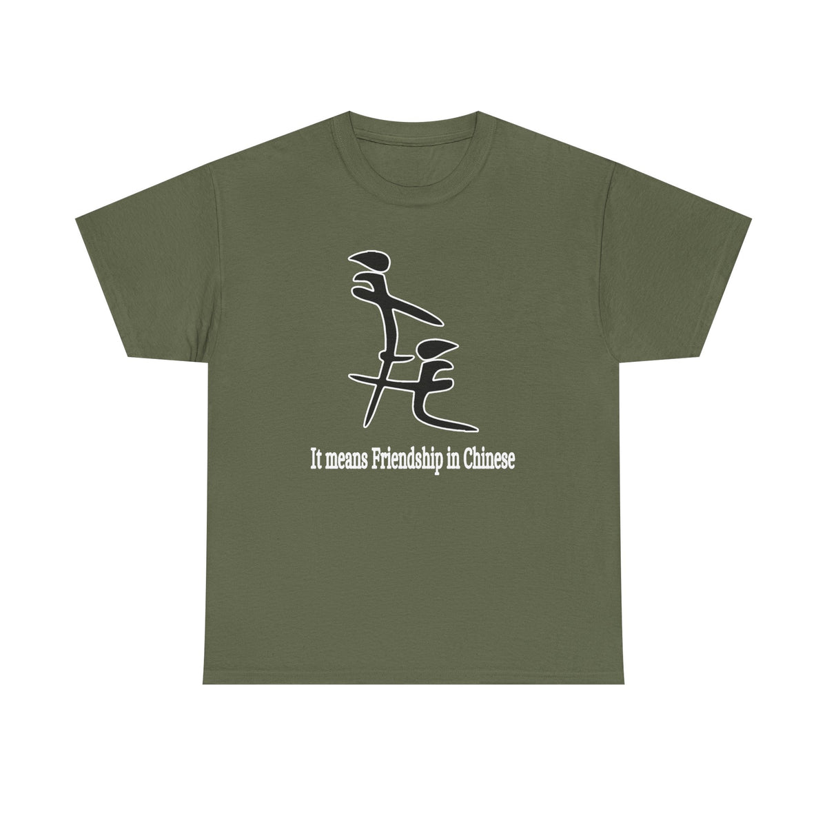 T-Shirt — "It Means Friendship in Chinese" Minimal Line Art Tee