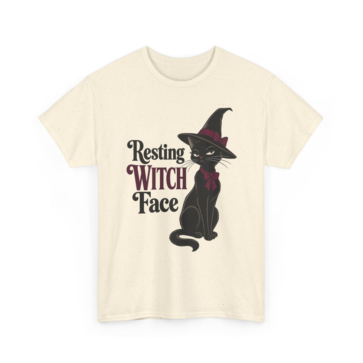 Resting Witch Face T‑Shirt — Black Cat Witchy Halloween Tee