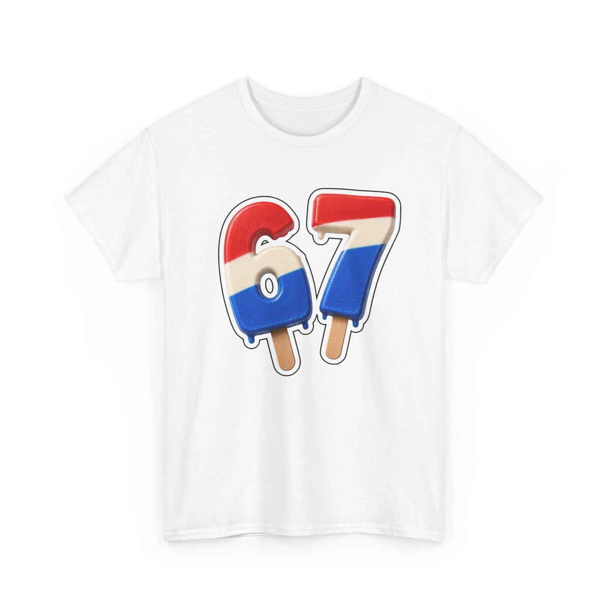 Number 87 Popsicle T-Shirt — Retro Red, White & Blue Ice Cream Graphic Tee