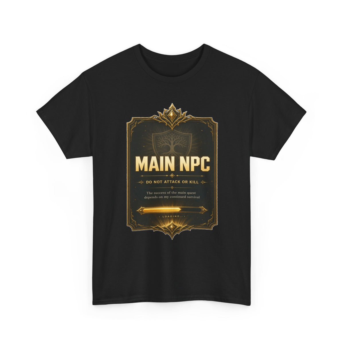 Main NPC T-Shirt — Retro RPG Gaming Tee ("Do Not Attack or Kill")