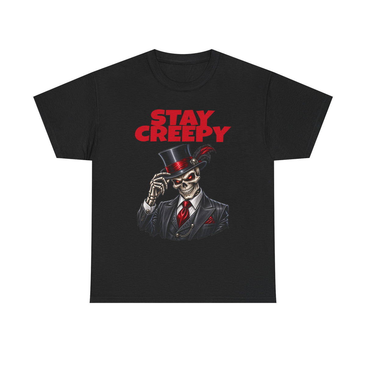 Stay Creepy Skeleton Gentleman T-Shirt — Gothic Halloween Horror Tee