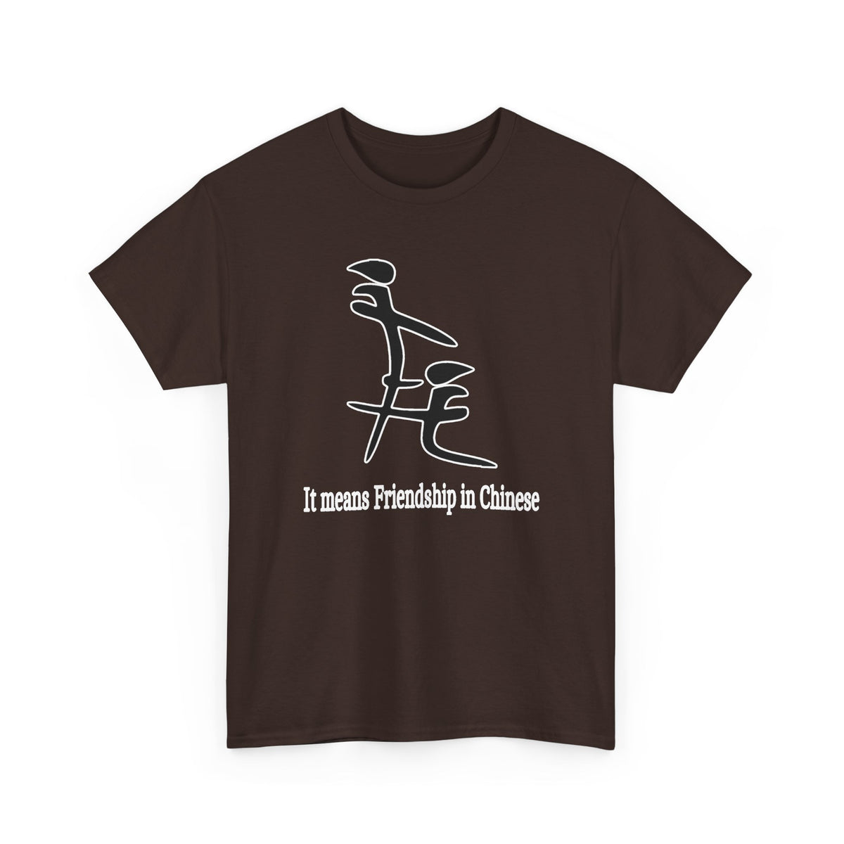 T-Shirt — "It Means Friendship in Chinese" Minimal Line Art Tee