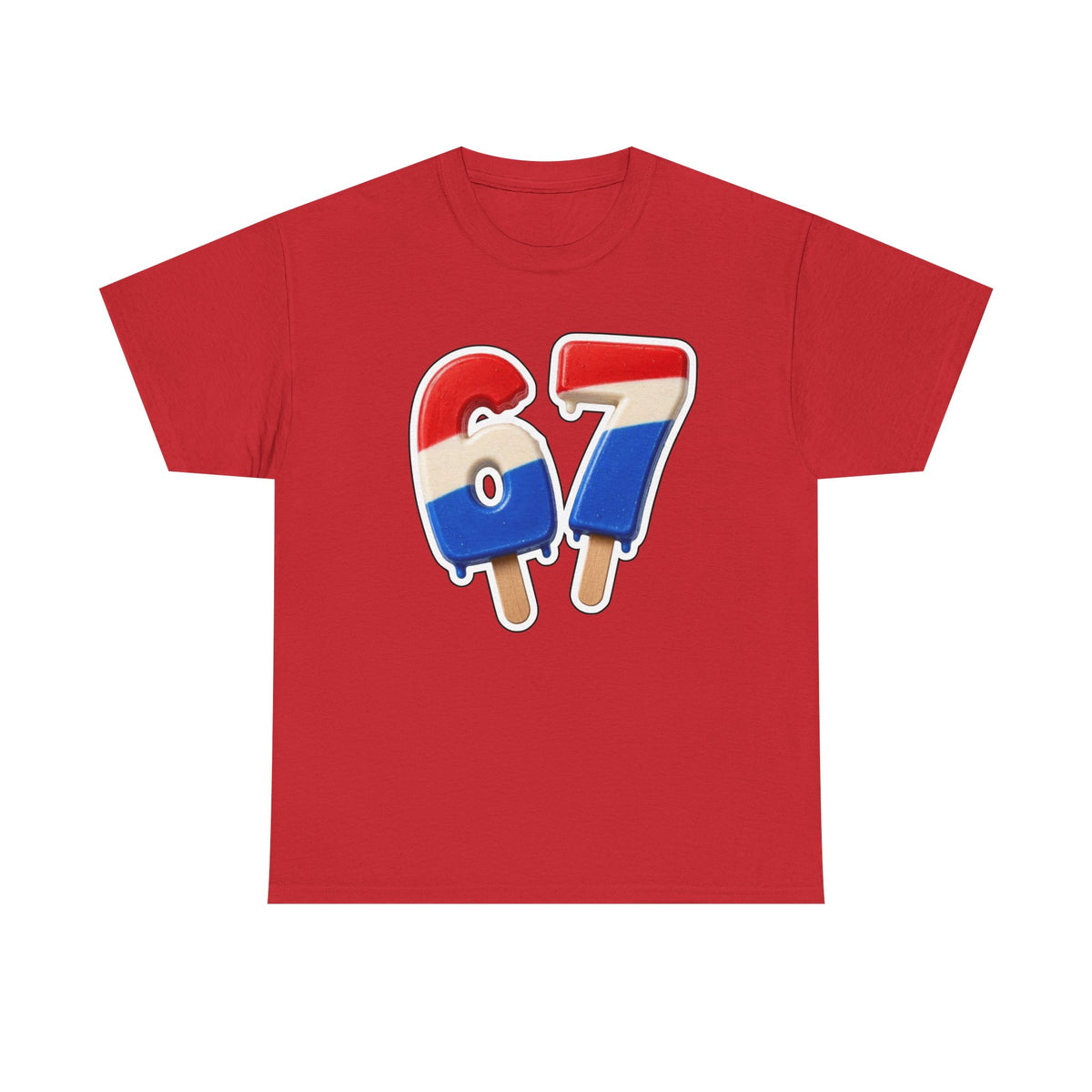 Number 87 Popsicle T-Shirt — Retro Red, White & Blue Ice Cream Graphic Tee