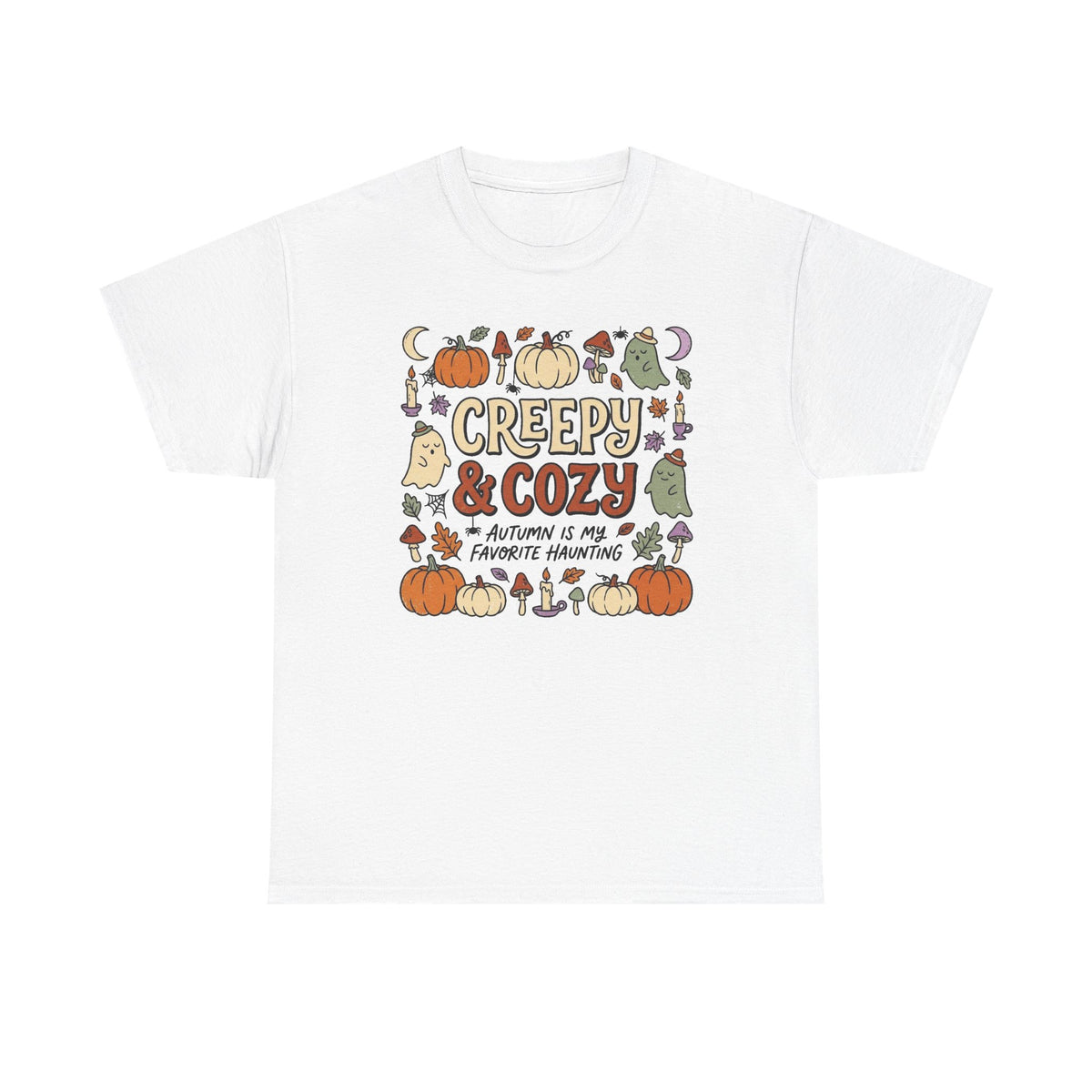 Creepy & Cozy Autumn Tee – Cute Halloween Pumpkin Ghost Fall Shirt