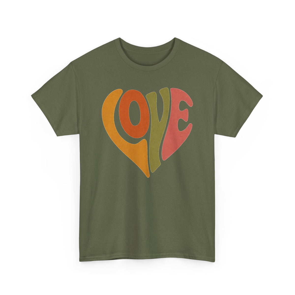 Retro Heart 'Love' T‑Shirt — 70s Vintage Vibe Graphic Tee