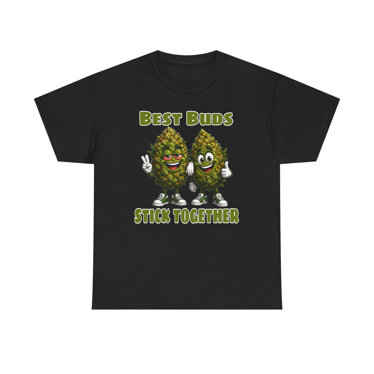 Best Buds Stick Together Tee - Funny Cannabis Bud Friends T-Shirt