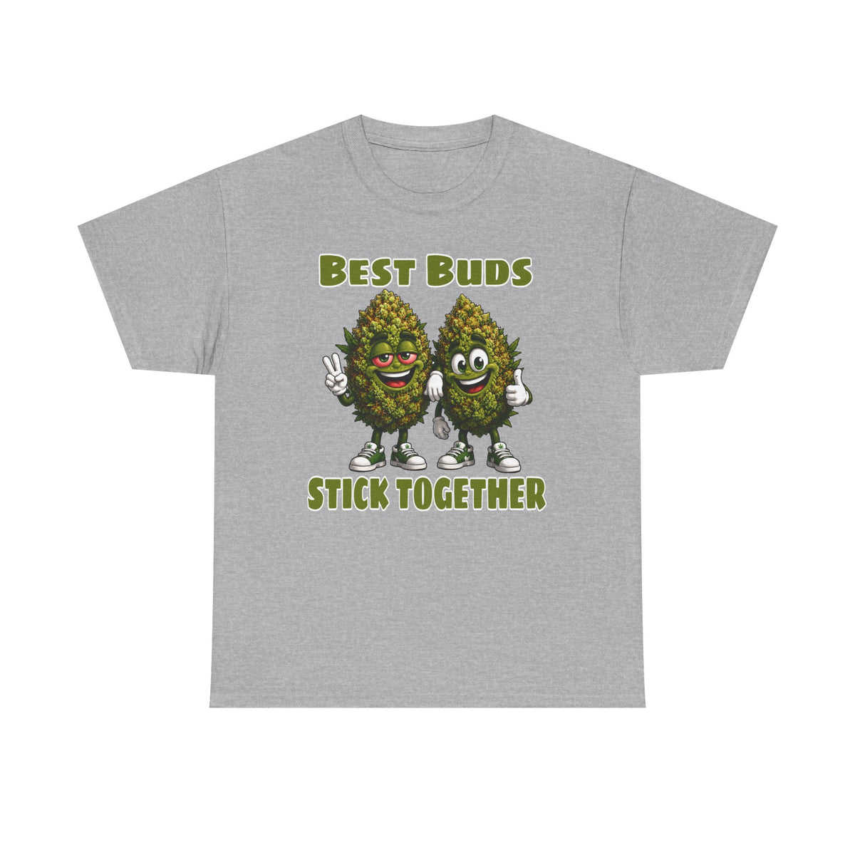 Best Buds Stick Together Tee - Funny Cannabis Bud Friends T-Shirt