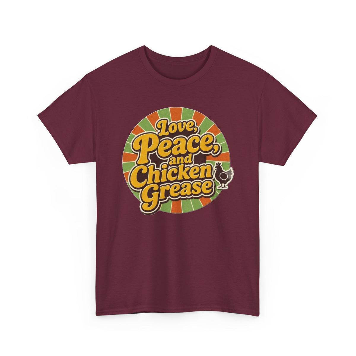 Love, Peace and Chicken Grease Retro T-Shirt