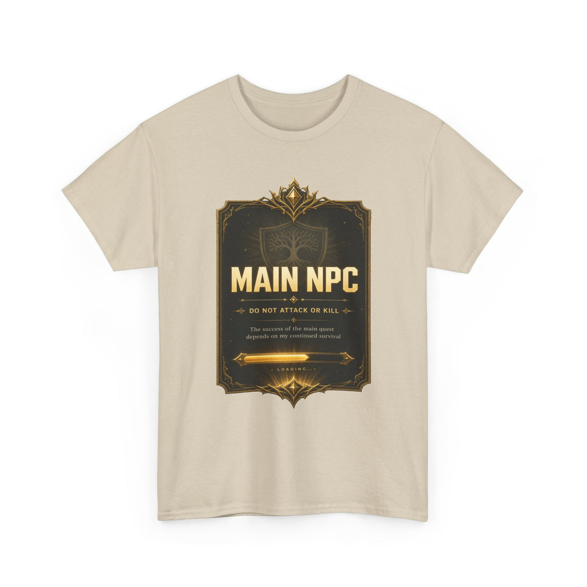 Main NPC T-Shirt — Retro RPG Gaming Tee ("Do Not Attack or Kill")