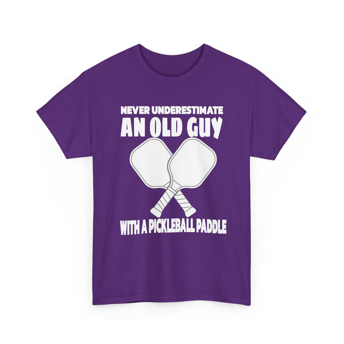 Pickleball Paddle T-Shirt — "Never Underestimate an Old Guy with a Pickleball Paddle"