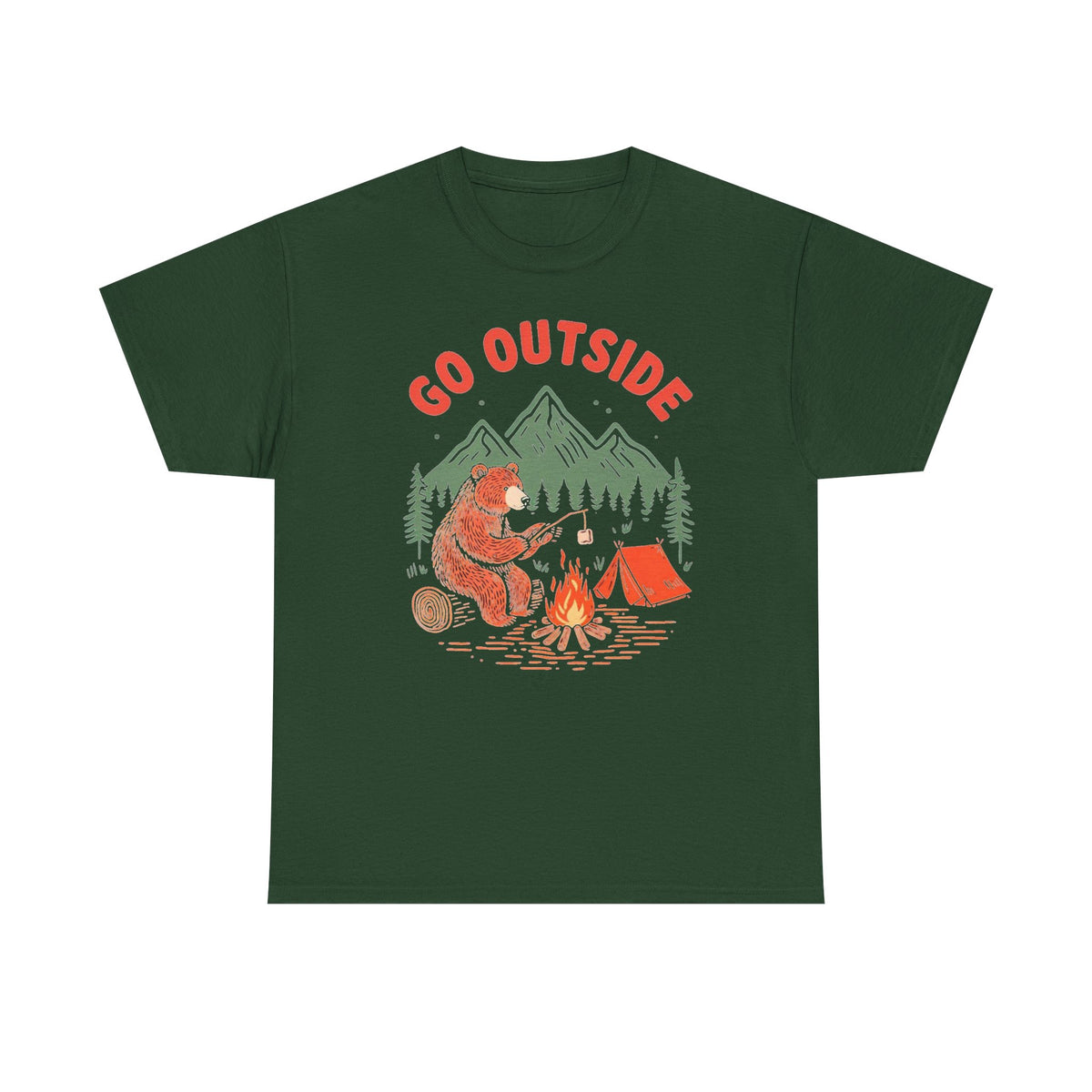 Go Outside Camping T-Shirt — Bear by Campfire Graphic Tee