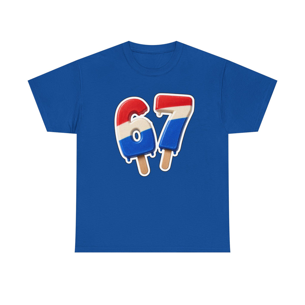 Number 87 Popsicle T-Shirt — Retro Red, White & Blue Ice Cream Graphic Tee