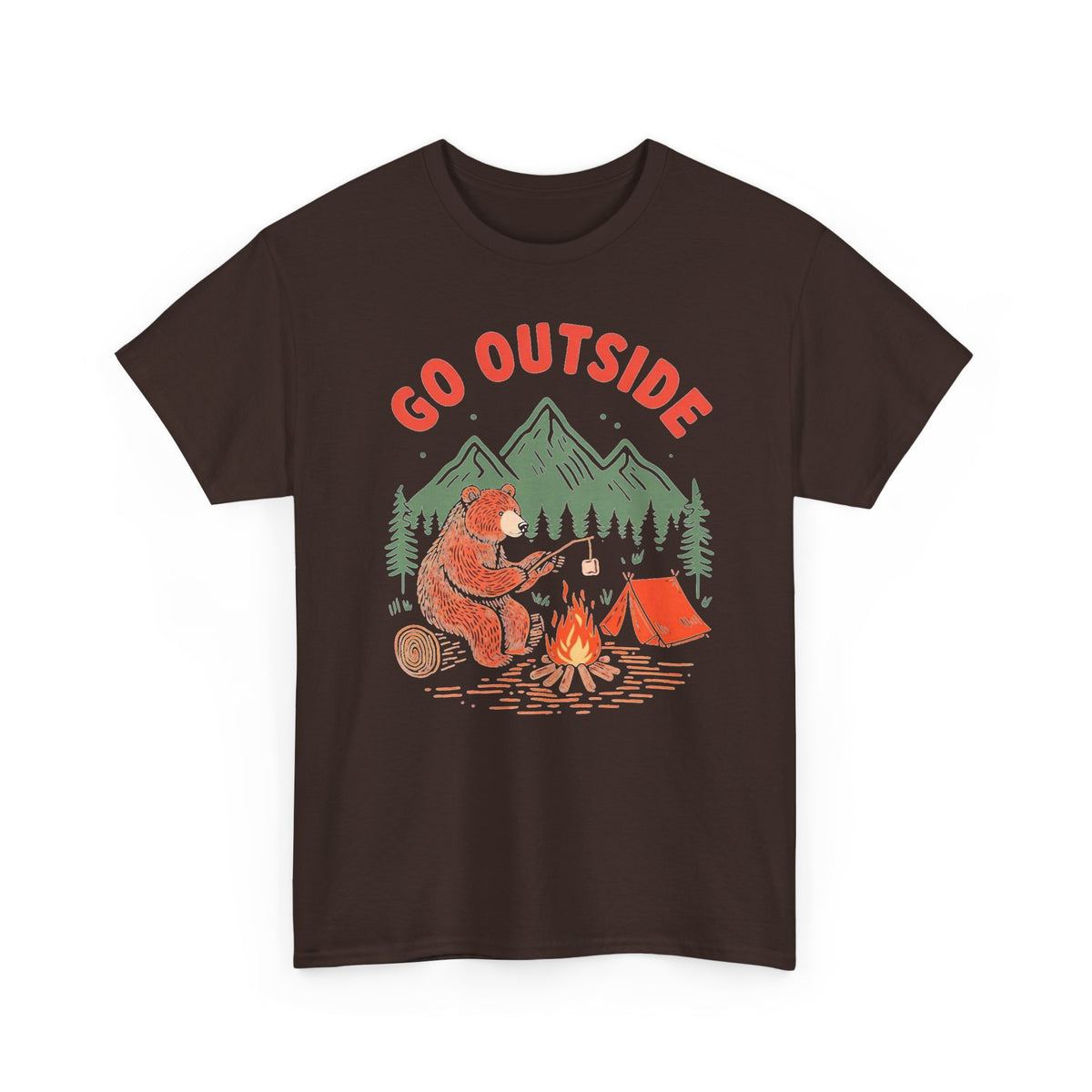 Go Outside Camping T-Shirt — Bear by Campfire Graphic Tee