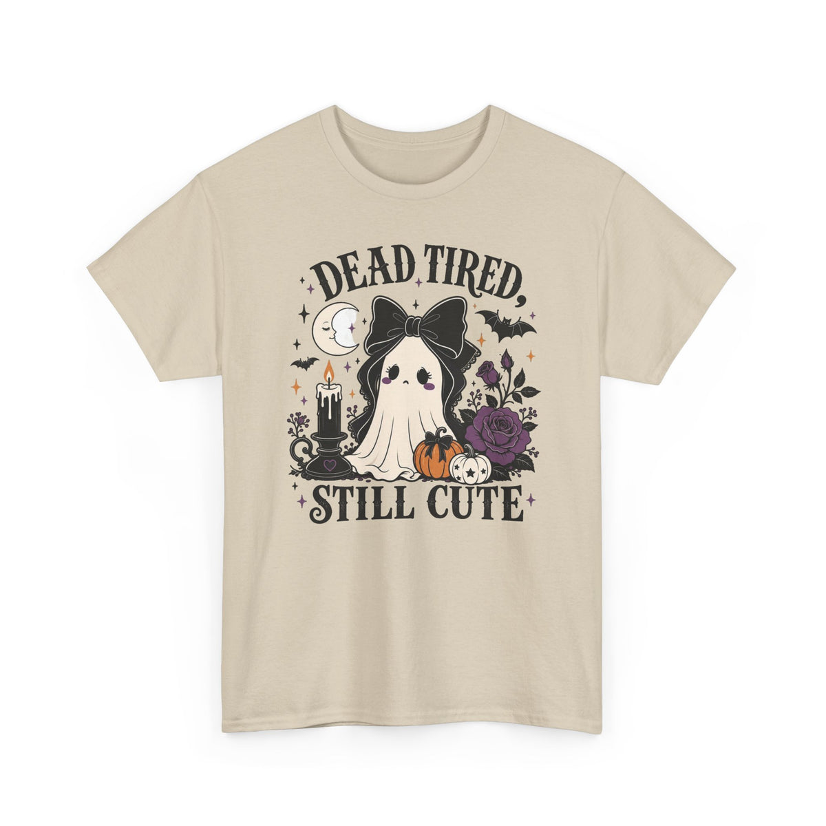 Dead, Tired, Still Cute Ghost Dog T-Shirt — Halloween Cute Gothic Tee
