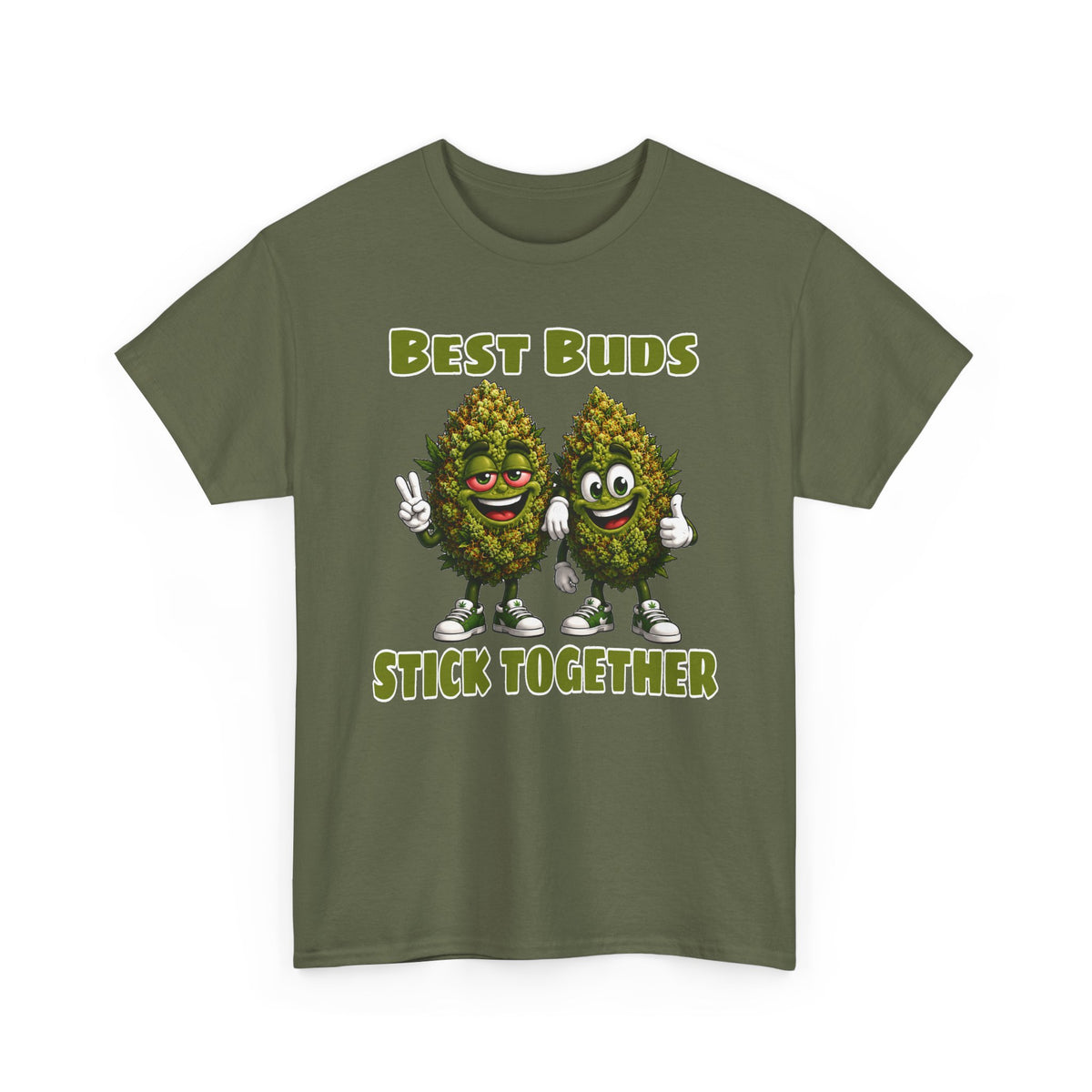 Best Buds Stick Together Tee - Funny Cannabis Bud Friends T-Shirt