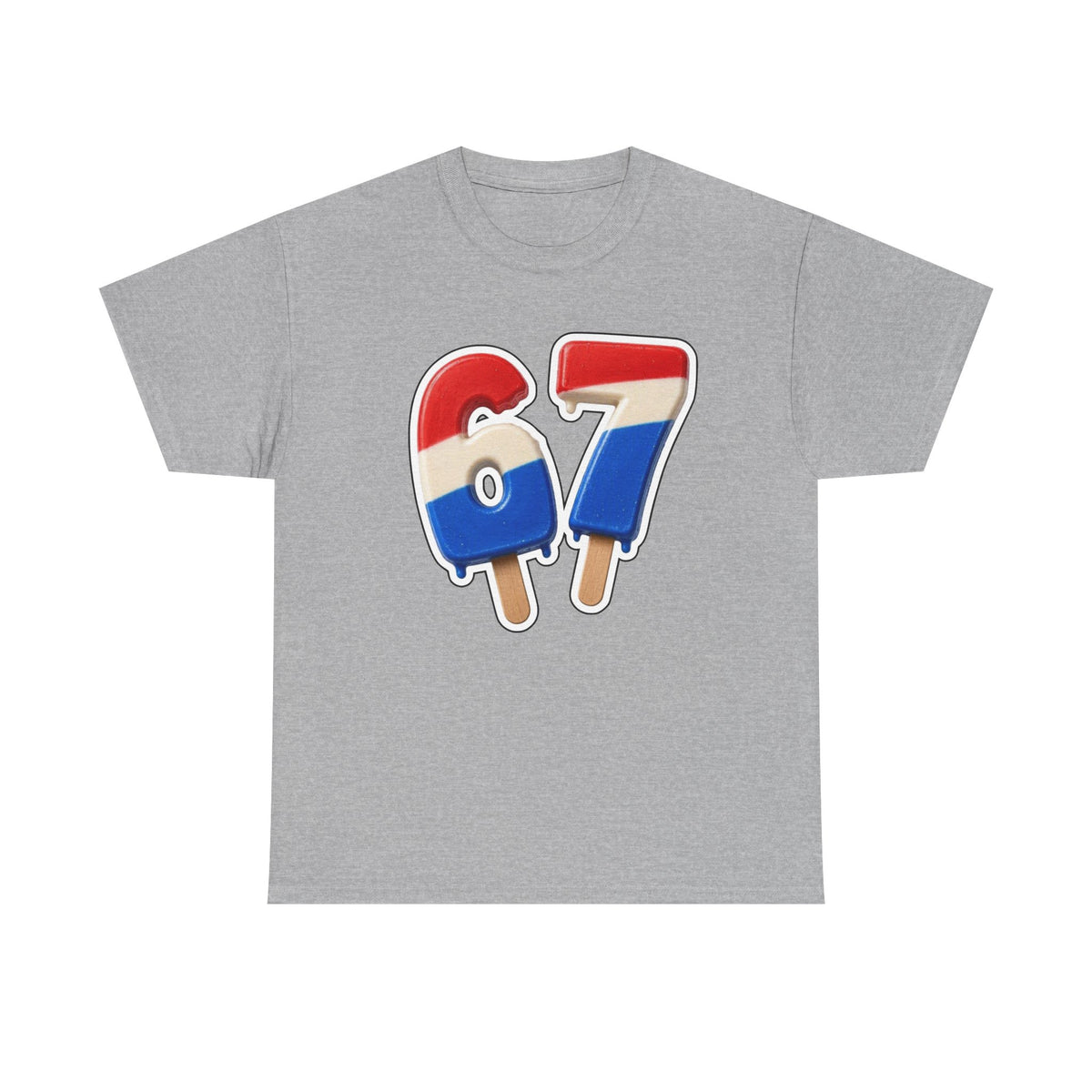 Number 87 Popsicle T-Shirt — Retro Red, White & Blue Ice Cream Graphic Tee