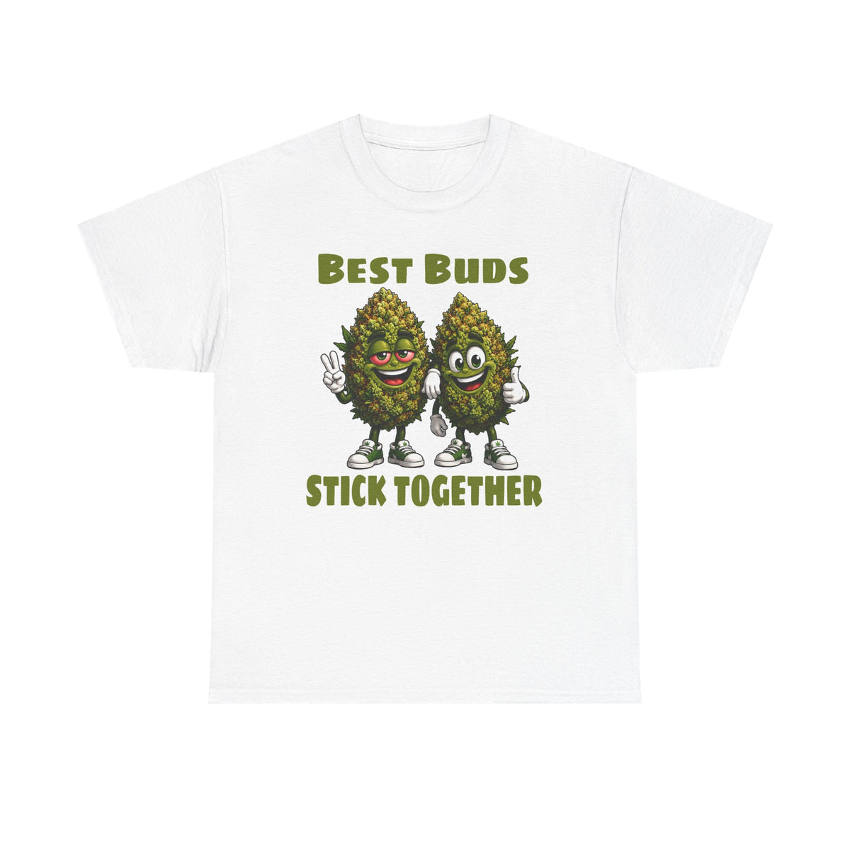 Best Buds Stick Together Tee - Funny Cannabis Bud Friends T-Shirt