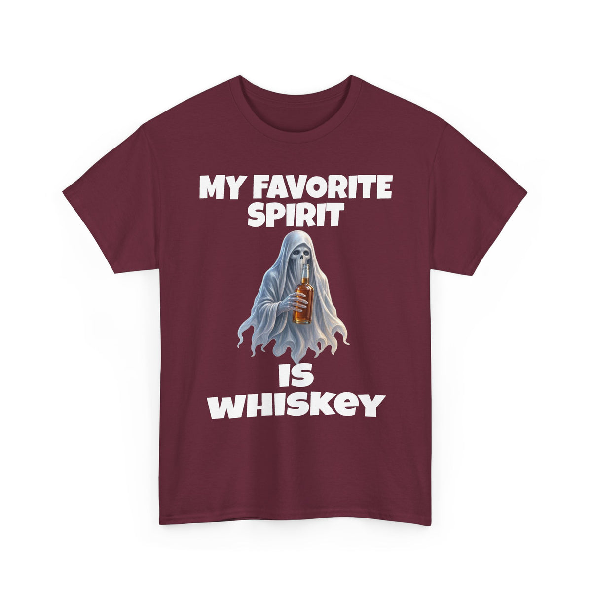 Halloween Whiskey Spirit T‑Shirt – 'My Favorite Spirit Is Whiskey' Ghost Graphic Tee