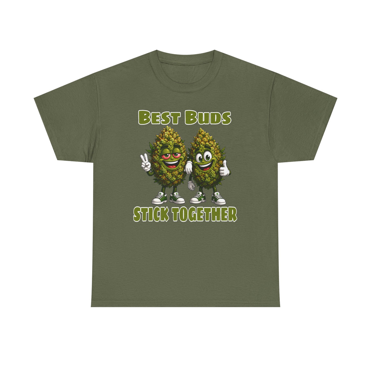 Best Buds Stick Together Tee - Funny Cannabis Bud Friends T-Shirt