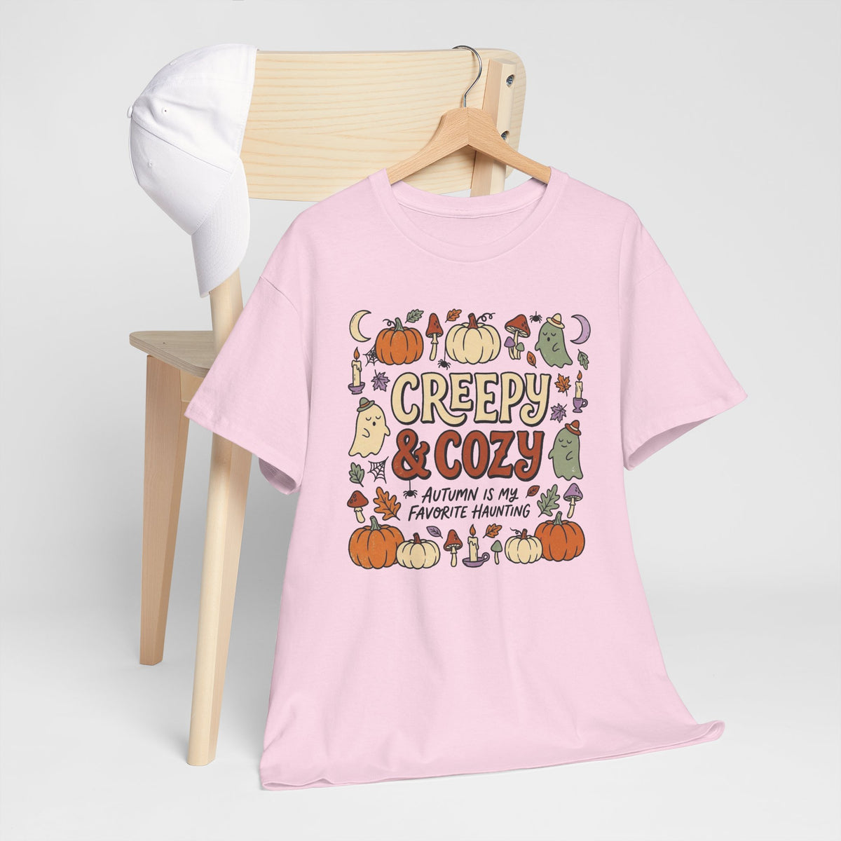 Creepy & Cozy Autumn Tee – Cute Halloween Pumpkin Ghost Fall Shirt