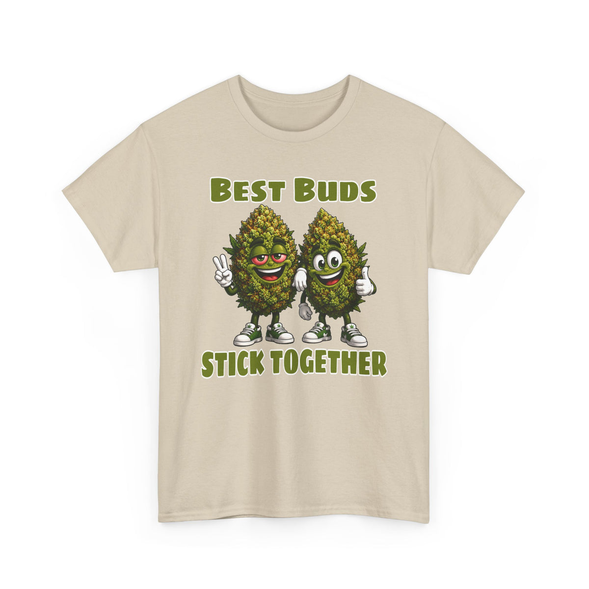 Best Buds Stick Together Tee - Funny Cannabis Bud Friends T-Shirt