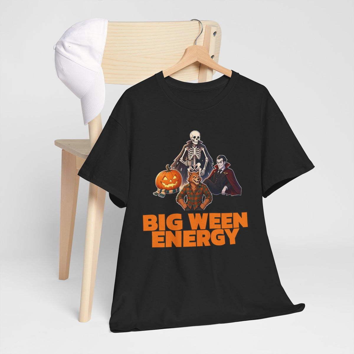 Big Ween Energy Halloween T‑Shirt — Skeleton, Pumpkin & Vampire Graphic Tee