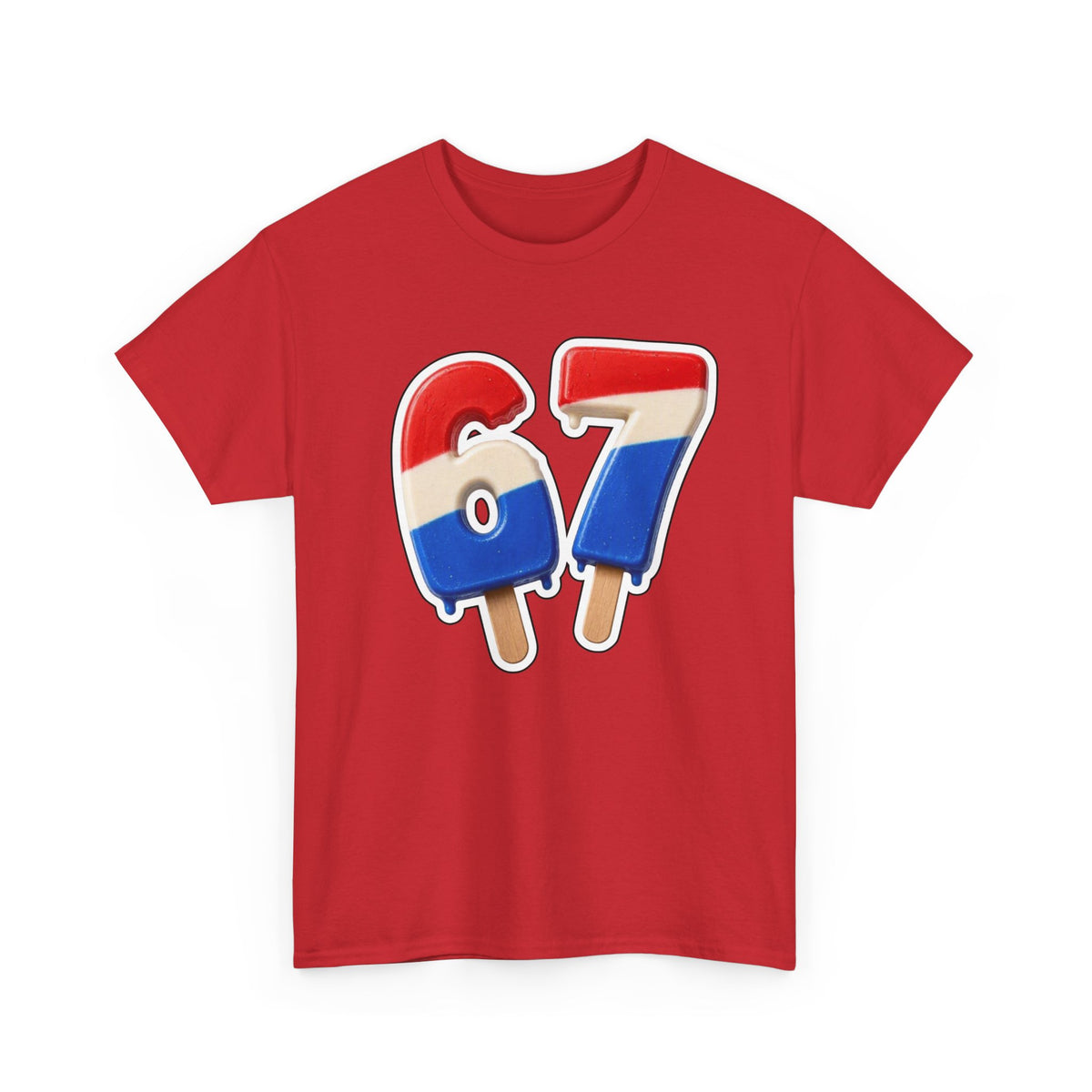 Number 87 Popsicle T-Shirt — Retro Red, White & Blue Ice Cream Graphic Tee