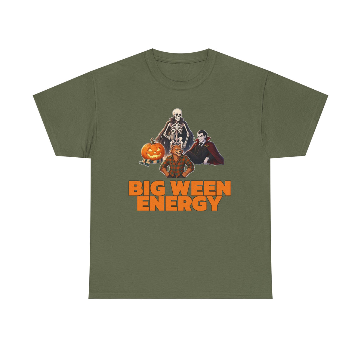 Big Ween Energy Halloween T‑Shirt — Skeleton, Pumpkin & Vampire Graphic Tee