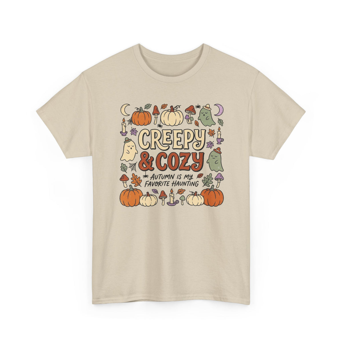 Creepy & Cozy Autumn Tee – Cute Halloween Pumpkin Ghost Fall Shirt