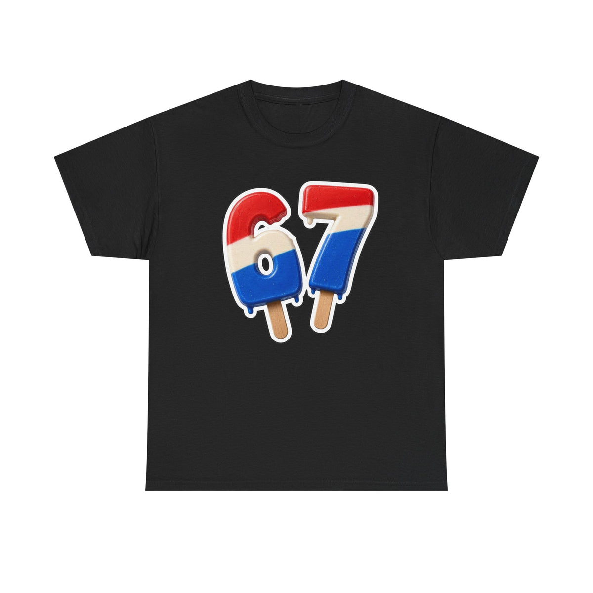 Number 87 Popsicle T-Shirt — Retro Red, White & Blue Ice Cream Graphic Tee