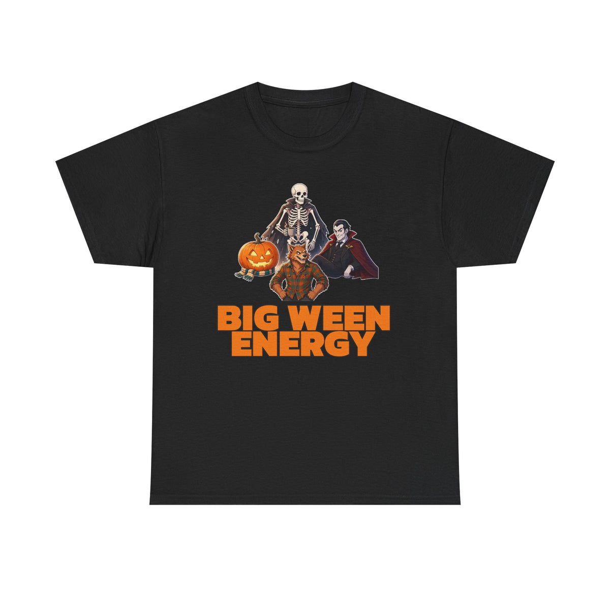 Big Ween Energy Halloween T‑Shirt — Skeleton, Pumpkin & Vampire Graphic Tee