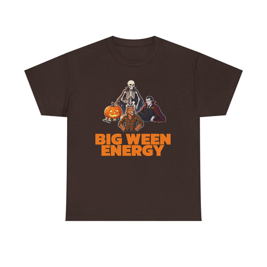 Big Ween Energy Halloween T‑Shirt — Skeleton, Pumpkin & Vampire Graphic Tee