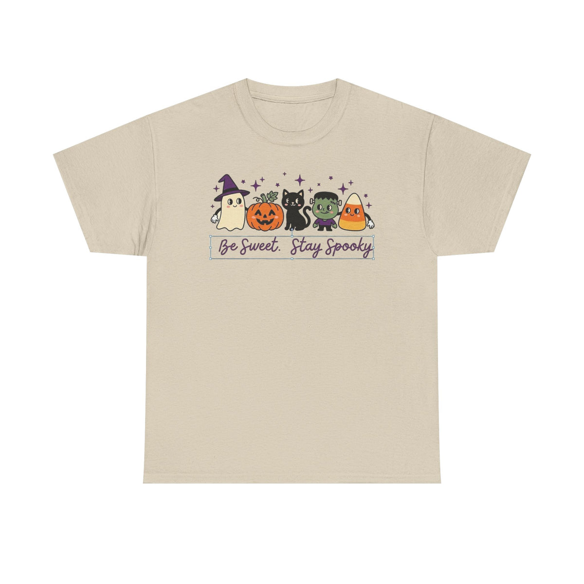 Halloween Cute Tee — "Be Sweet, Stay Spooky" Candy Corn & Pumpkin Design